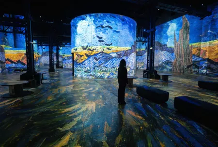 van gogh nuit étoilée silhouette atelier