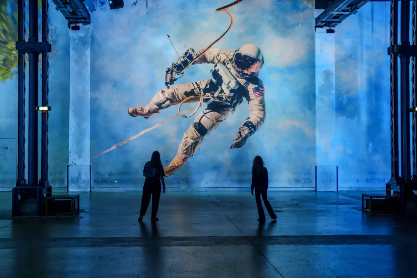 Destination Lune astronaute bleu 